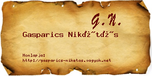 Gasparics Nikétás névjegykártya